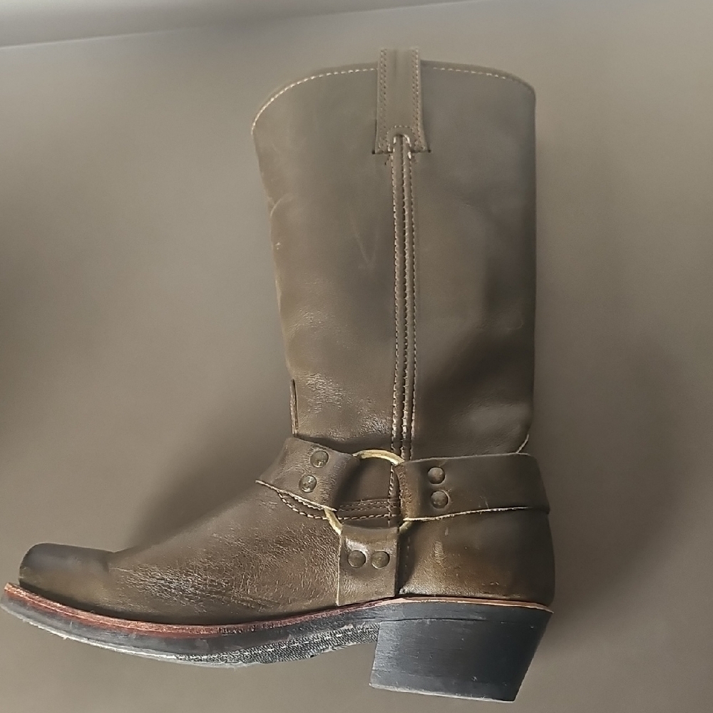 FRYE Harness Olive Green Boots Women's Size 9 Vintage Made In USA 12R - Picture 6 of 12